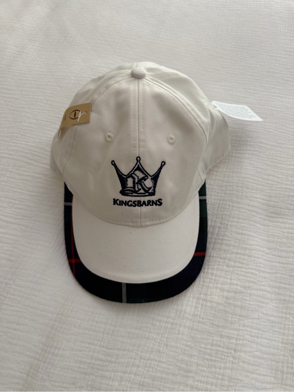 Kingsbarns White & Tartan Golf Hat - NWT